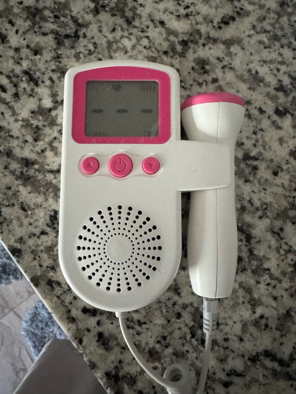 Portable Fetal Doppler Baby Heartbeat Monitor - White and Pink